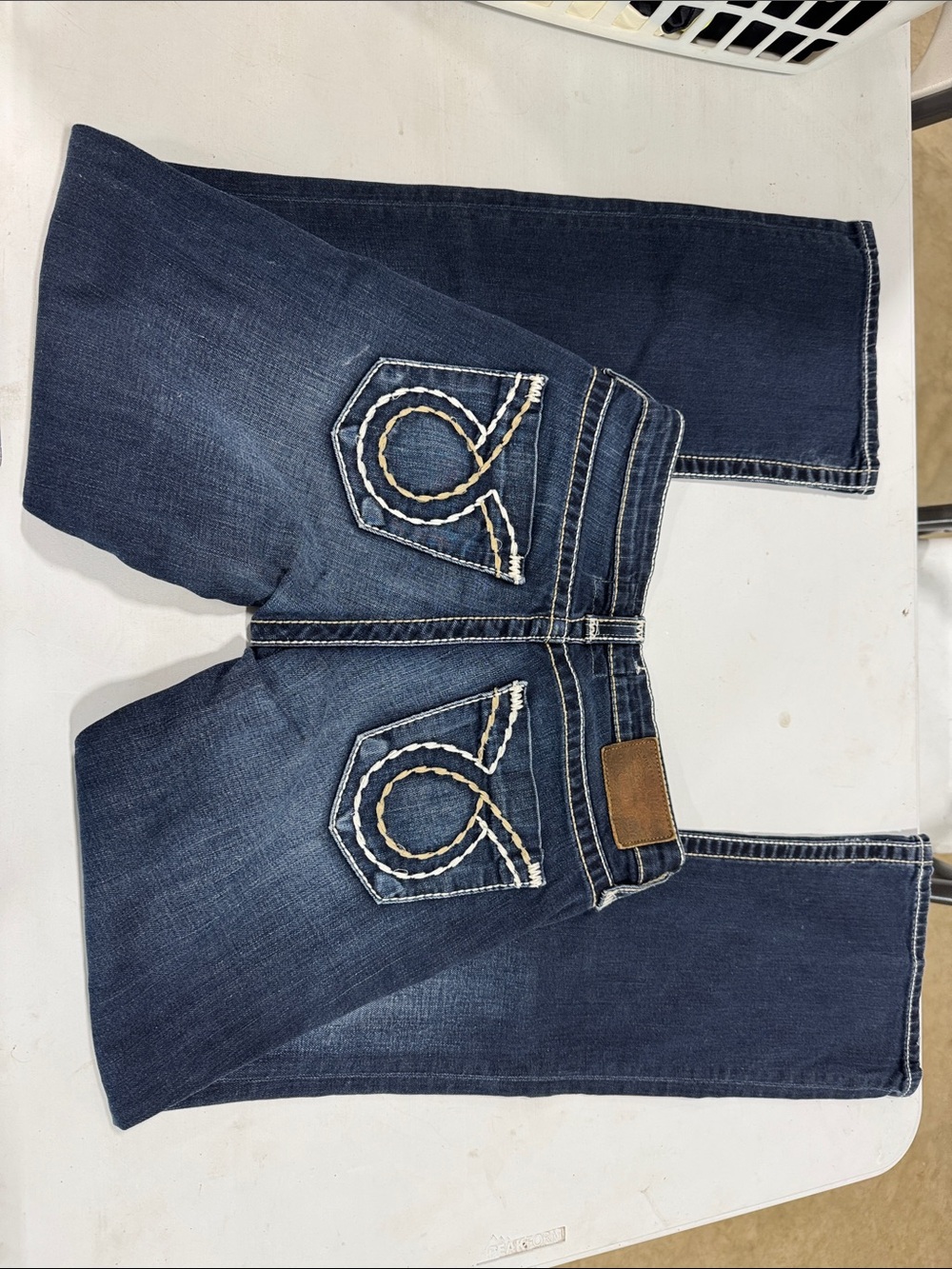 Big Star Women's Dark Blue Boot Cut Jeans with Embroidered Back Pockets